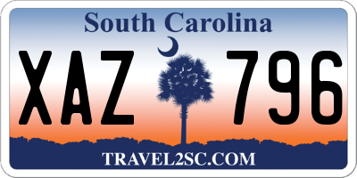 SC license plate XAZ796