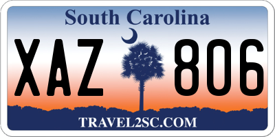 SC license plate XAZ806