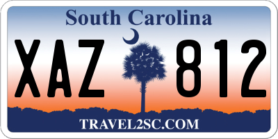 SC license plate XAZ812