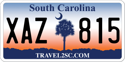 SC license plate XAZ815