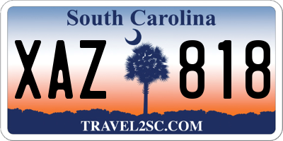 SC license plate XAZ818