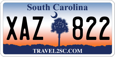 SC license plate XAZ822
