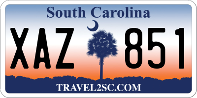 SC license plate XAZ851