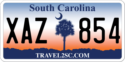 SC license plate XAZ854