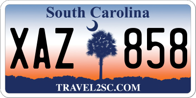 SC license plate XAZ858