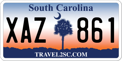 SC license plate XAZ861
