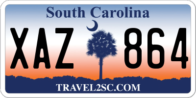 SC license plate XAZ864