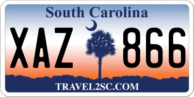 SC license plate XAZ866