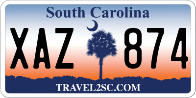 SC license plate XAZ874