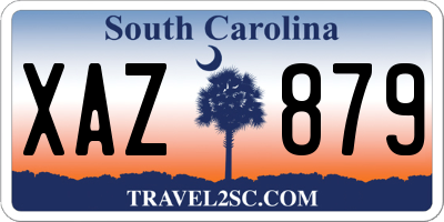 SC license plate XAZ879
