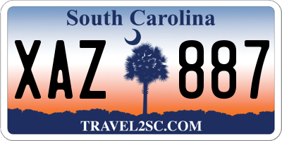 SC license plate XAZ887