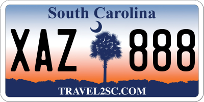 SC license plate XAZ888