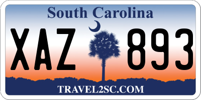 SC license plate XAZ893
