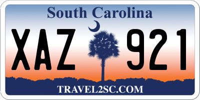 SC license plate XAZ921