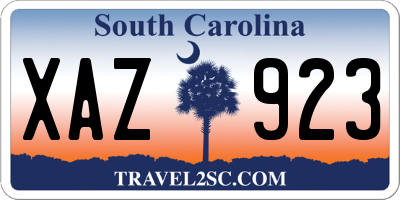 SC license plate XAZ923