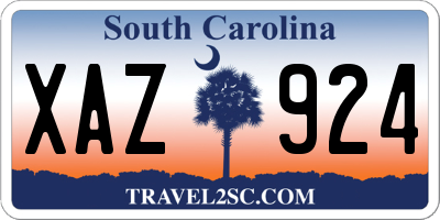 SC license plate XAZ924