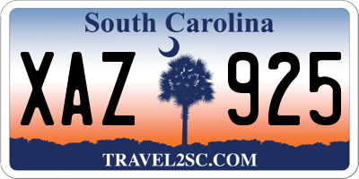 SC license plate XAZ925