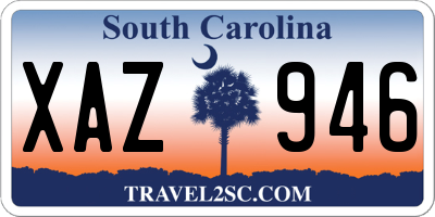 SC license plate XAZ946