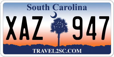 SC license plate XAZ947