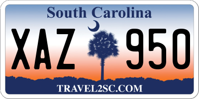 SC license plate XAZ950