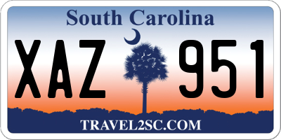SC license plate XAZ951