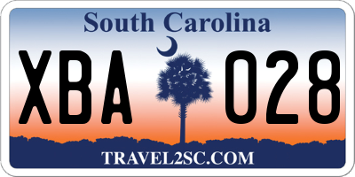 SC license plate XBA028