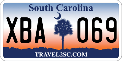 SC license plate XBA069