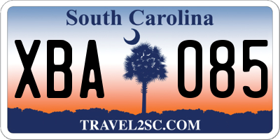 SC license plate XBA085