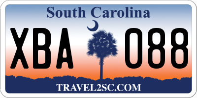 SC license plate XBA088