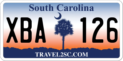 SC license plate XBA126