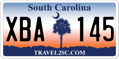 SC license plate XBA145