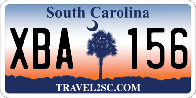 SC license plate XBA156