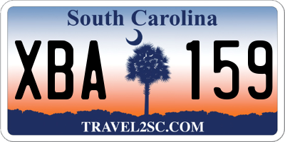 SC license plate XBA159
