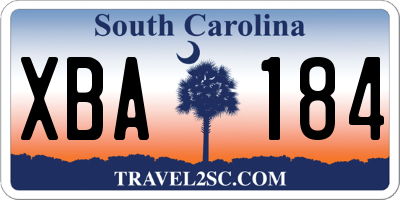 SC license plate XBA184