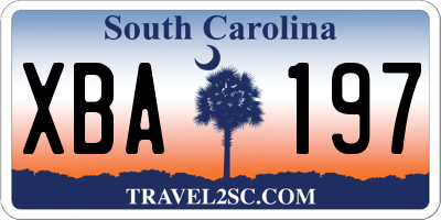 SC license plate XBA197