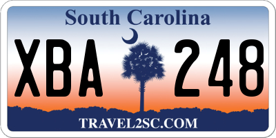 SC license plate XBA248