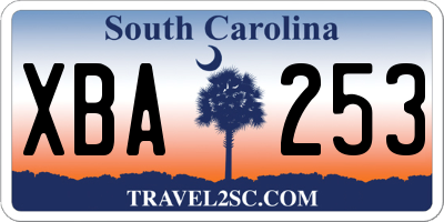 SC license plate XBA253