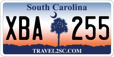 SC license plate XBA255