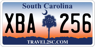 SC license plate XBA256