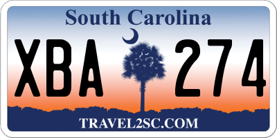 SC license plate XBA274