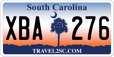 SC license plate XBA276