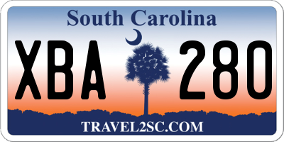 SC license plate XBA280