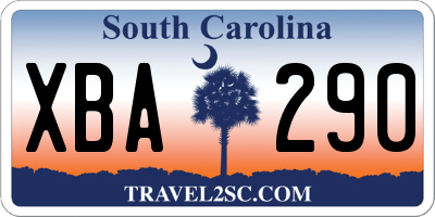 SC license plate XBA290
