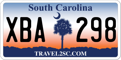 SC license plate XBA298