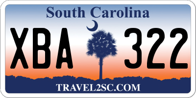 SC license plate XBA322