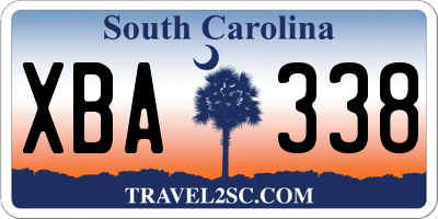 SC license plate XBA338