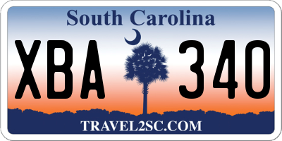 SC license plate XBA340
