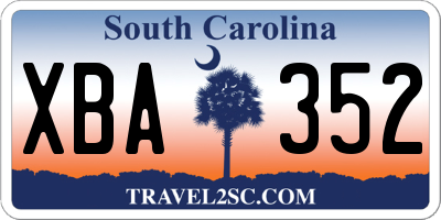 SC license plate XBA352