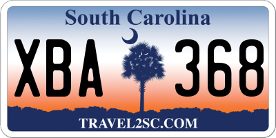 SC license plate XBA368