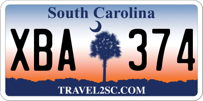 SC license plate XBA374